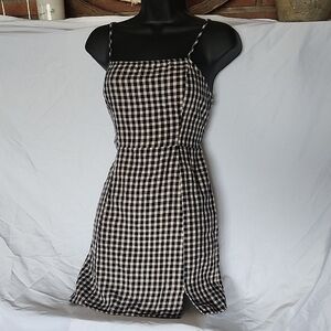 Chic Black and White Checkered Mini Dress